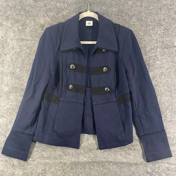 cAbi 3375 Jacket Medium Navy Blue In The Band Military Moto Long Sleeve - Picture 1 of 15